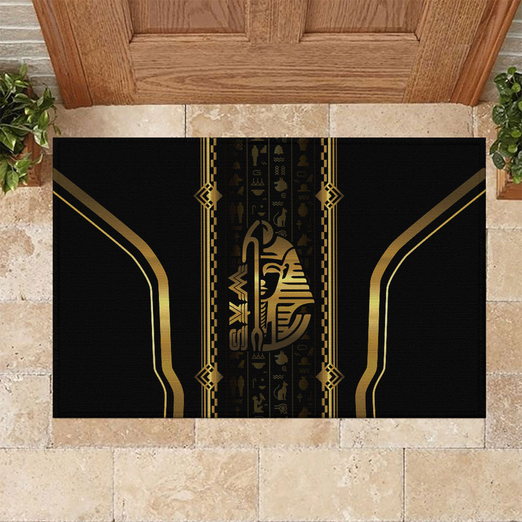 Egypt Was Sceptre Rubber Doormat Gold Pharaoh Patterns