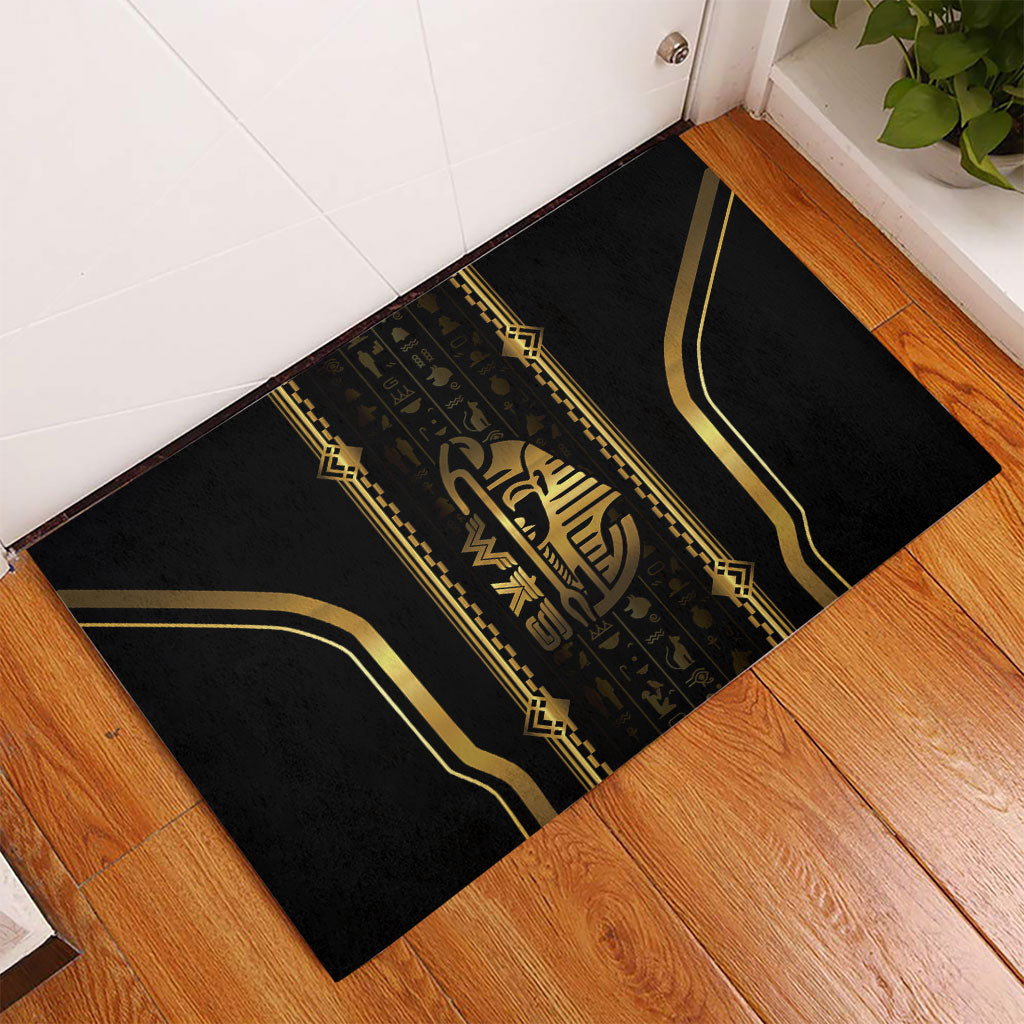 Egypt Was Sceptre Rubber Doormat Gold Pharaoh Patterns