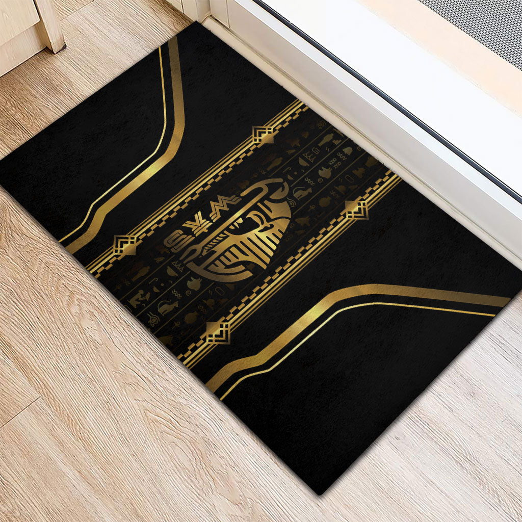 Egypt Was Sceptre Rubber Doormat Gold Pharaoh Patterns