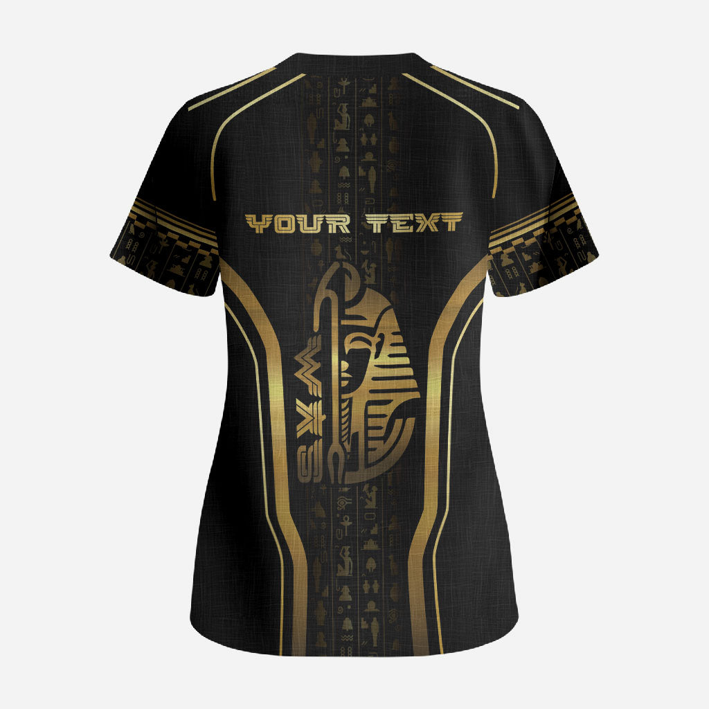Personalized Egypt Was Sceptre Scrub Top Gold Pharaoh Patterns