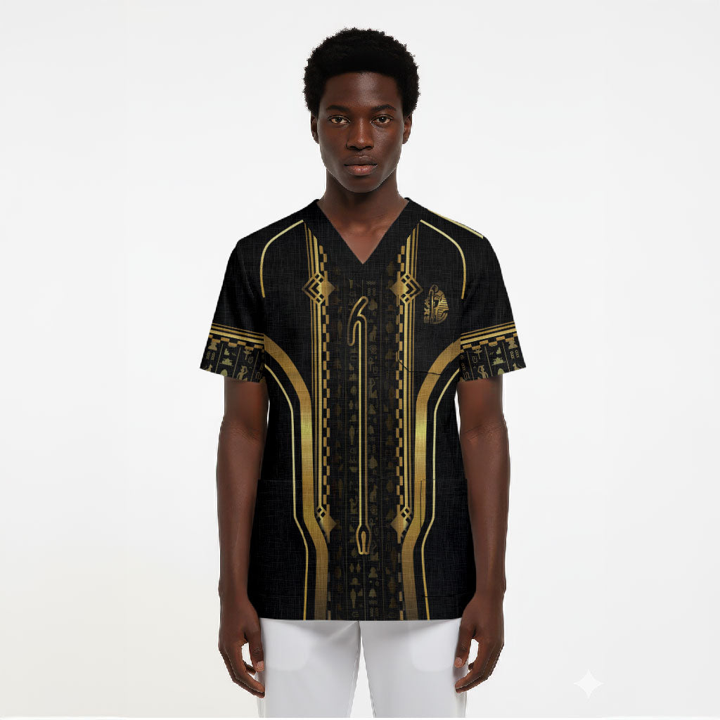 Personalized Egypt Was Sceptre Scrub Top Gold Pharaoh Patterns