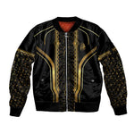Personalized Egypt Was Sceptre Sleeve Zip Bomber Jacket Gold Pharaoh Patterns