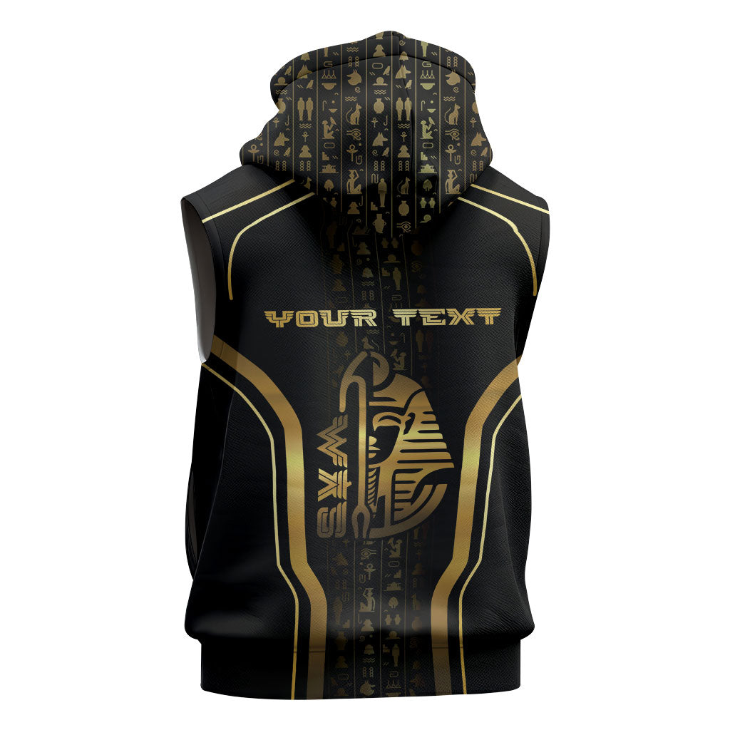 Personalized Egypt Was Sceptre Sleeveless Hoodie Gold Pharaoh Patterns