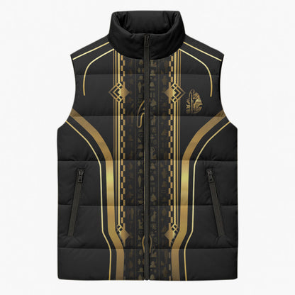 Personalized Egypt Was Sceptre Sleeveless Puffer Jacket Gold Pharaoh Patterns