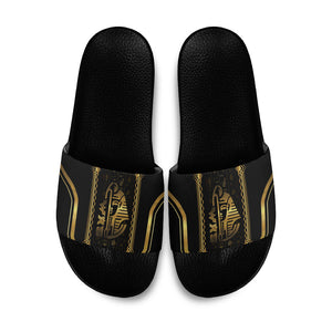 Egypt Was Sceptre Slide Sandals Gold Pharaoh Patterns