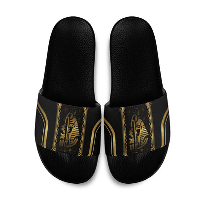 Egypt Was Sceptre Slide Sandals Gold Pharaoh Patterns
