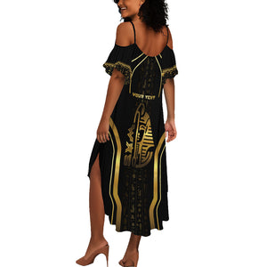 Personalized Egypt Was Sceptre Summer Maxi Dress Gold Pharaoh Patterns
