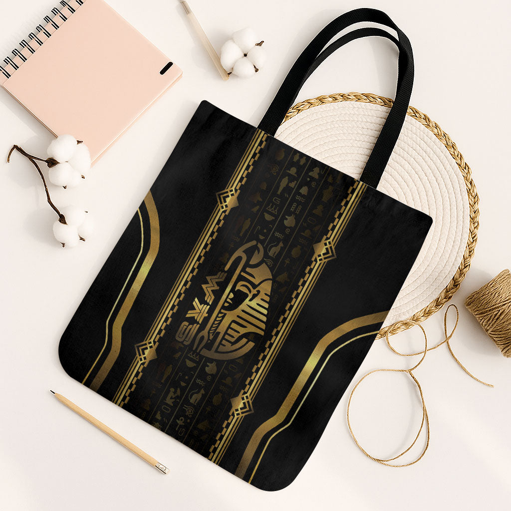 Egypt Was Sceptre Tote Bag Gold Pharaoh Patterns