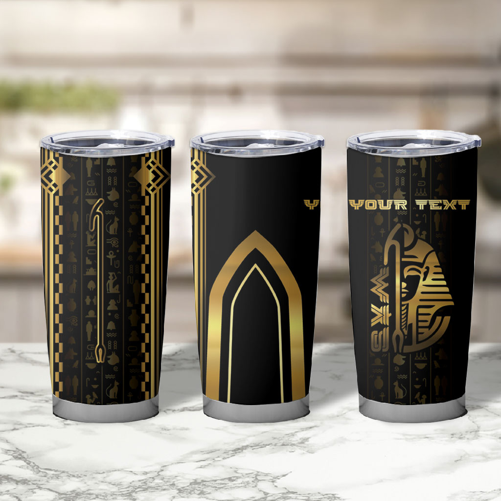 Personalized Egypt Was Sceptre Tumbler Cup Gold Pharaoh Patterns