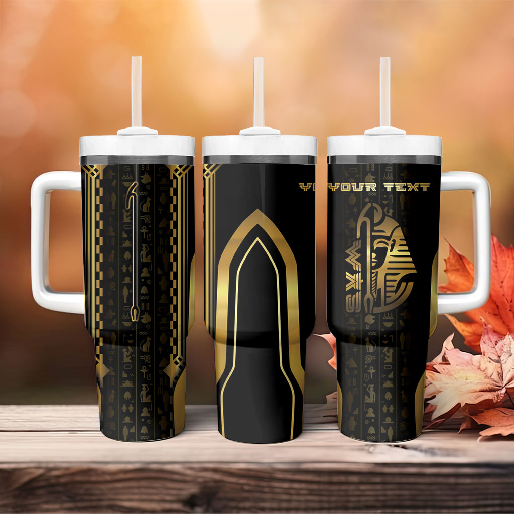 Personalized Egypt Was Sceptre Tumbler With Handle Gold Pharaoh Patterns