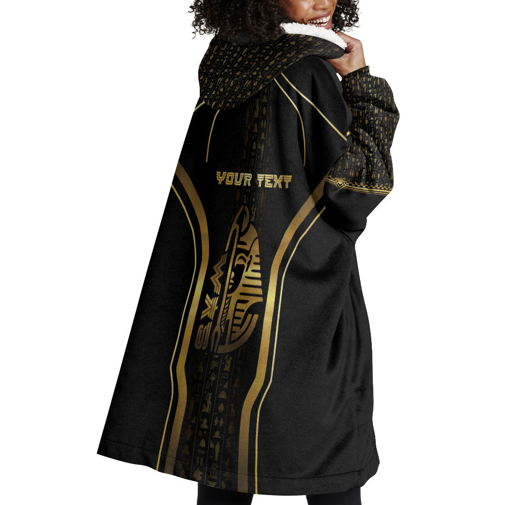 Personalized Egypt Was Sceptre Wearable Blanket Hoodie Gold Pharaoh Patterns