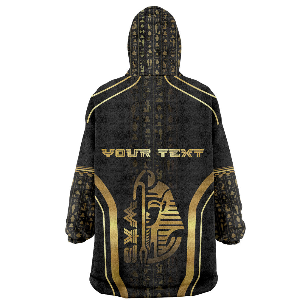 Personalized Egypt Was Sceptre Wearable Blanket Hoodie Gold Pharaoh Patterns