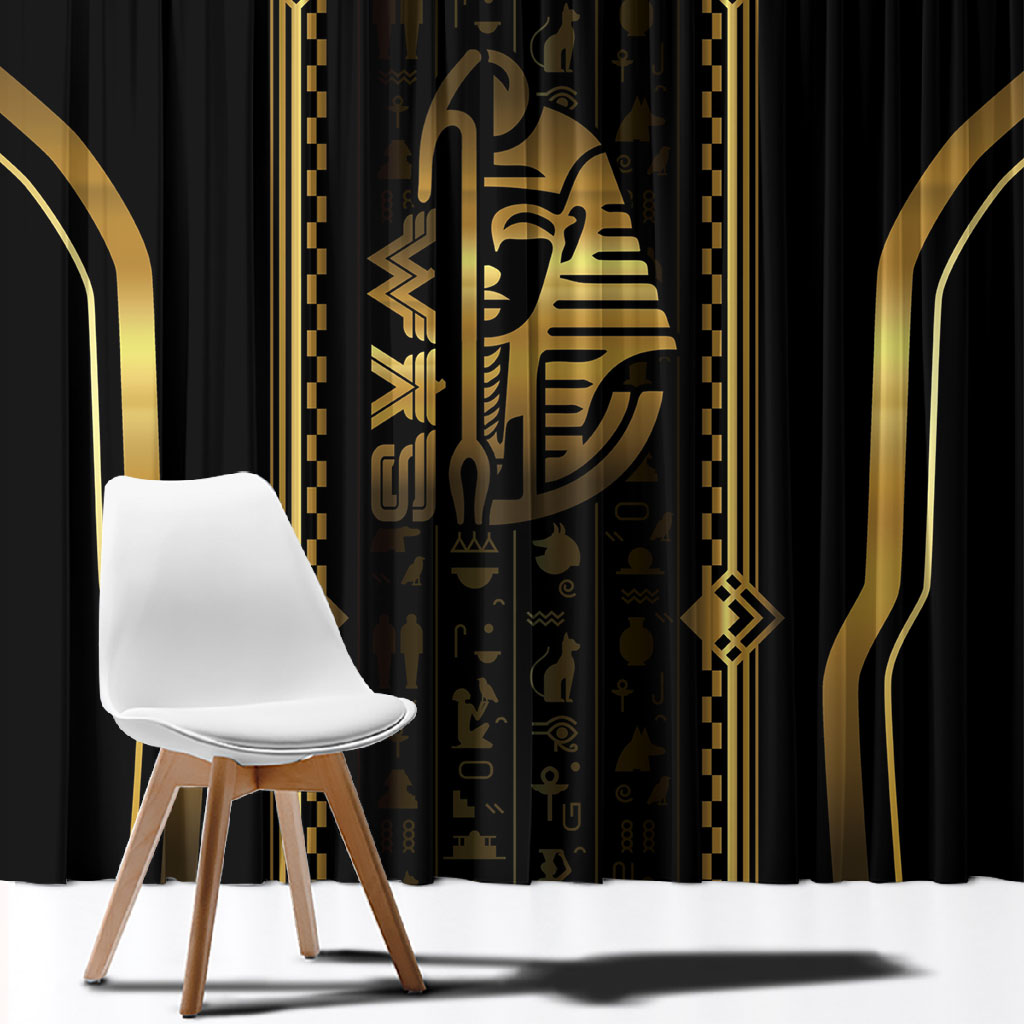 Egypt Was Sceptre Window Curtain Gold Pharaoh Patterns