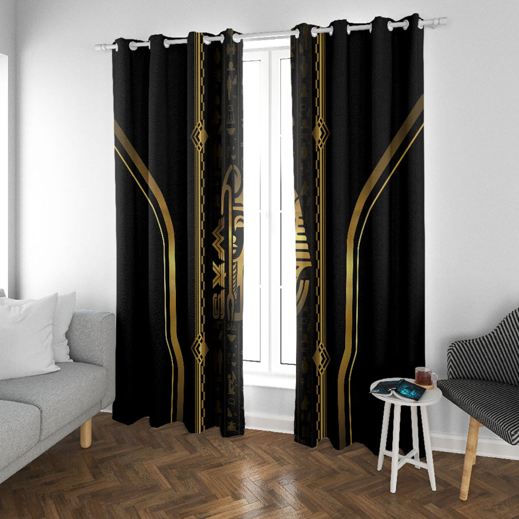 Egypt Was Sceptre Window Curtain Gold Pharaoh Patterns