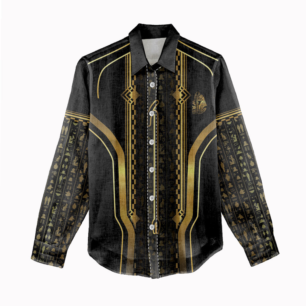 Personalized Egypt Was Sceptre Women Casual Shirt Gold Pharaoh Patterns