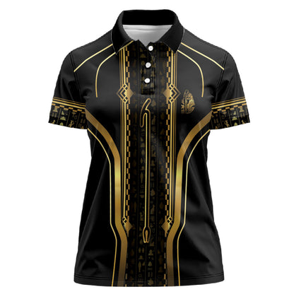 Personalized Egypt Was Sceptre Women Polo Shirt Gold Pharaoh Patterns