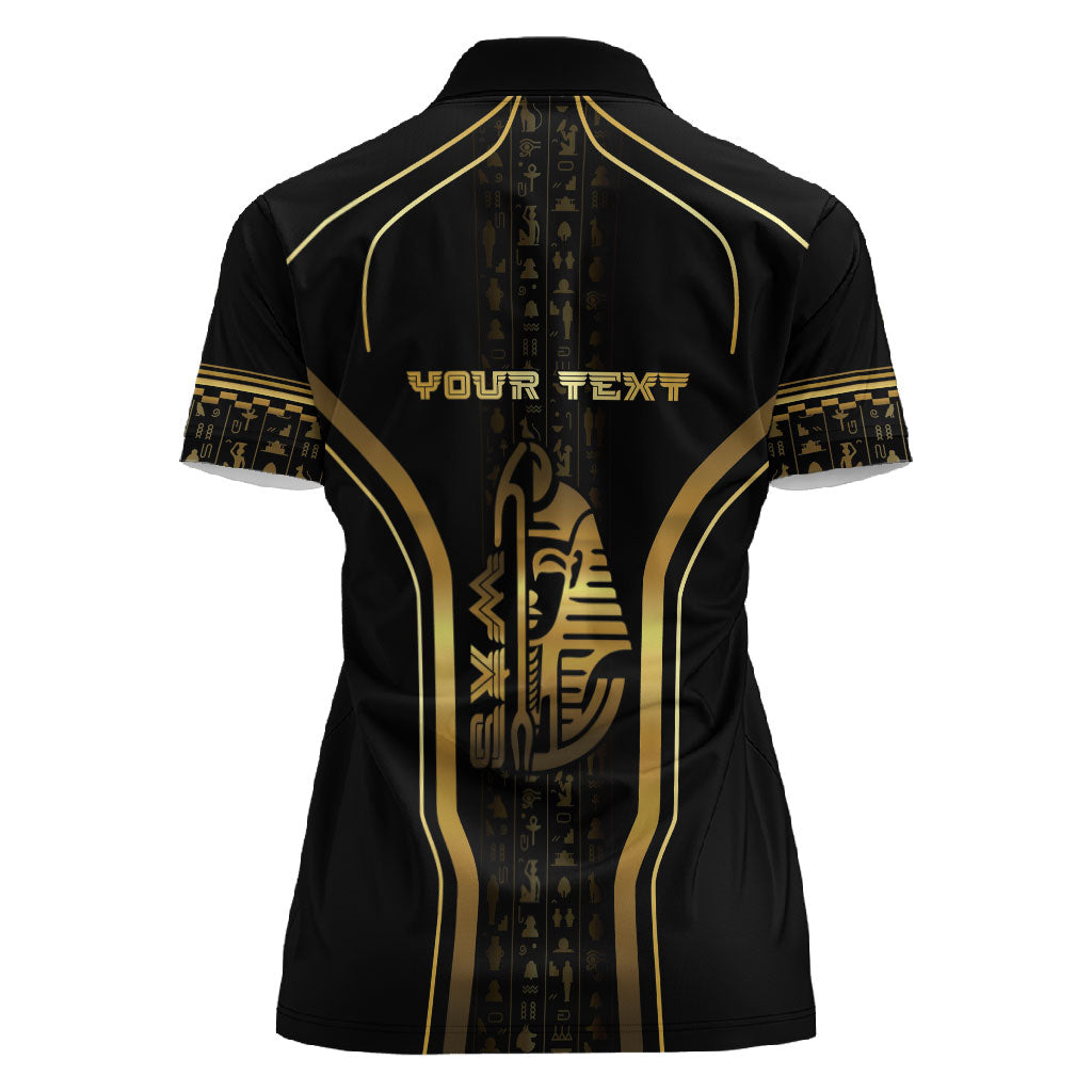 Personalized Egypt Was Sceptre Women Polo Shirt Gold Pharaoh Patterns