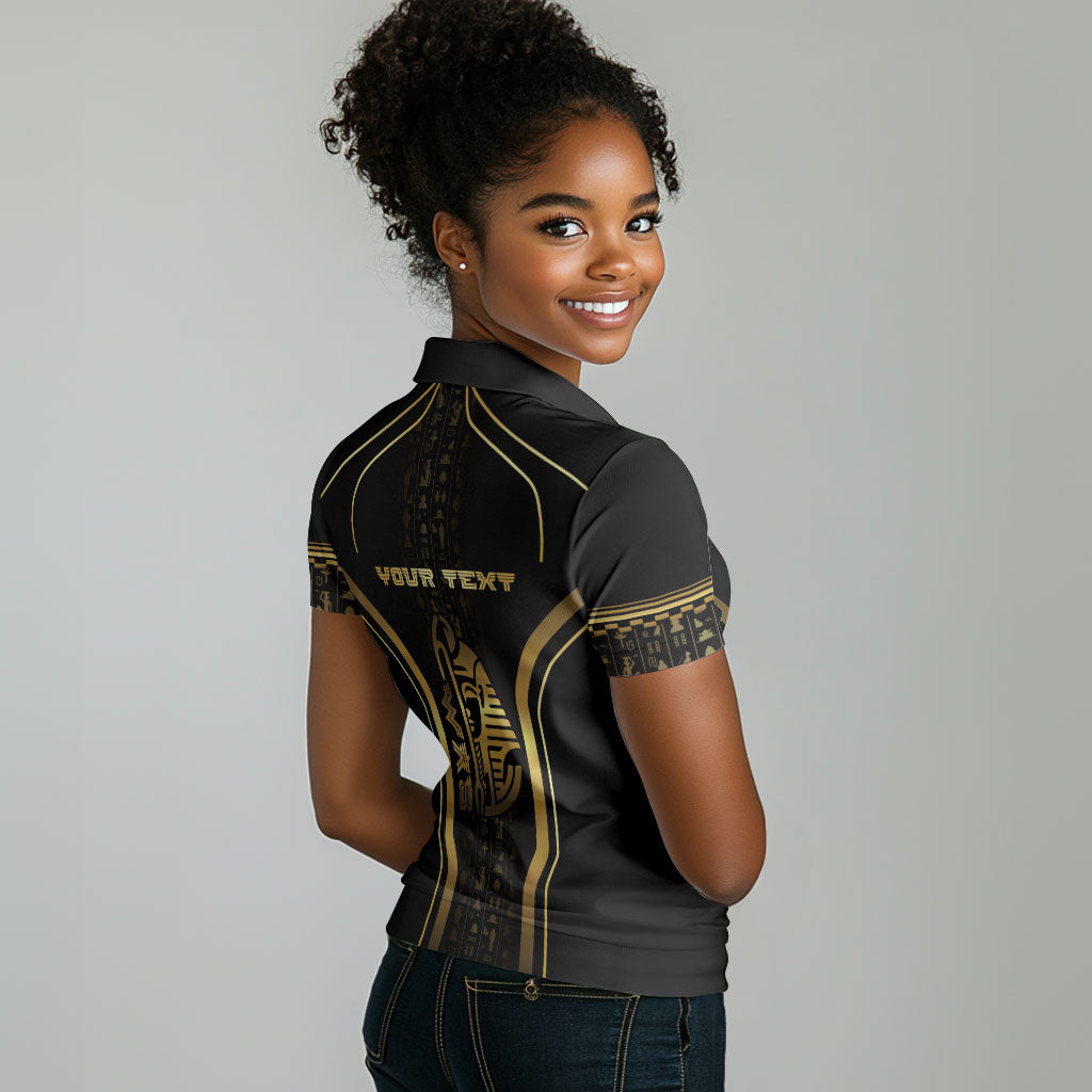Personalized Egypt Was Sceptre Women Polo Shirt Gold Pharaoh Patterns
