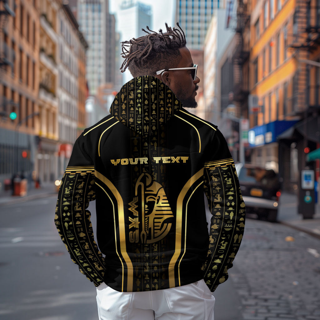Personalized Egypt Was Sceptre Zip Hoodie Gold Pharaoh Patterns