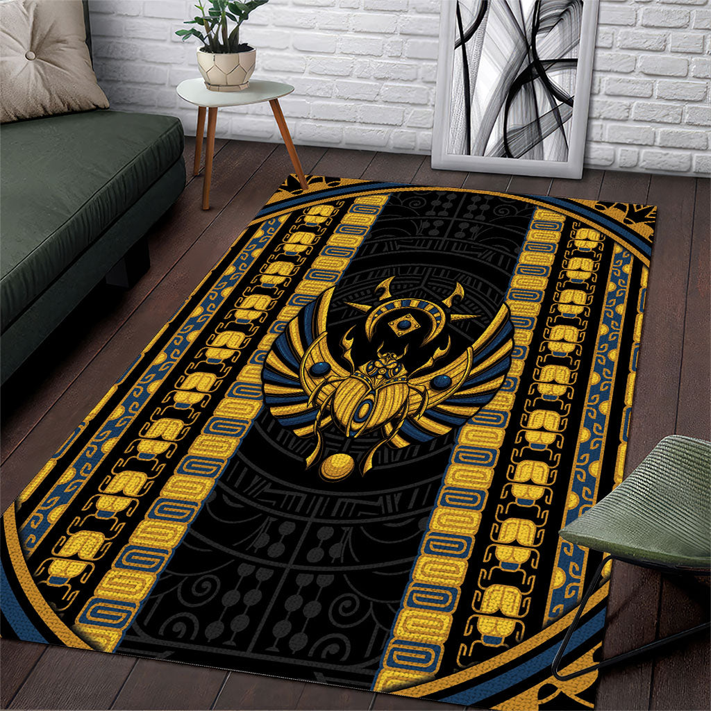 Egypt The Scarab Beetle Area Rug Winged Solar Amulet Symbol