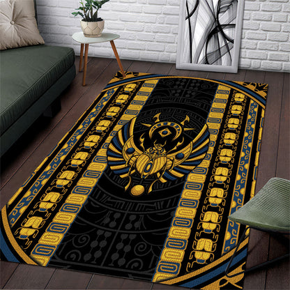 Egypt The Scarab Beetle Area Rug Winged Solar Amulet Symbol