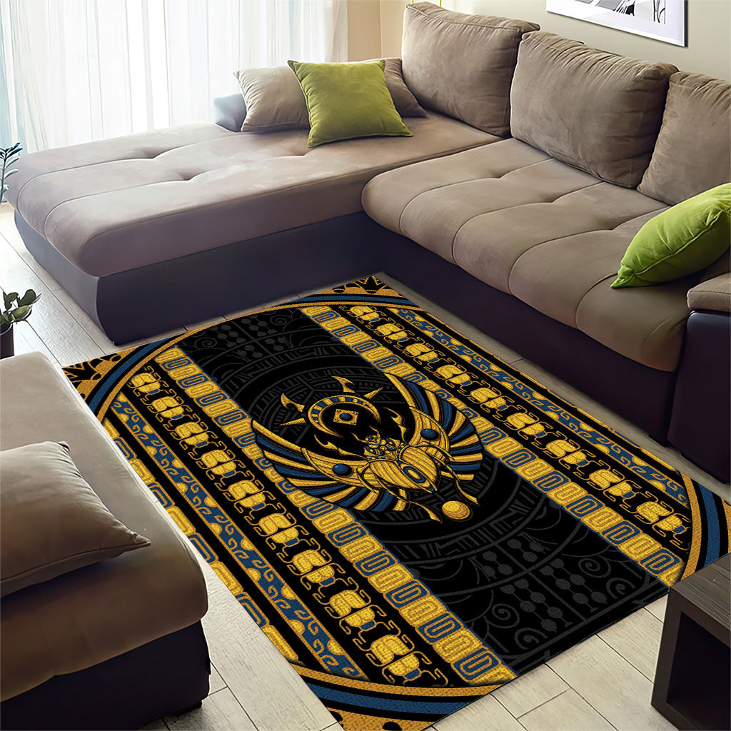 Egypt The Scarab Beetle Area Rug Winged Solar Amulet Symbol