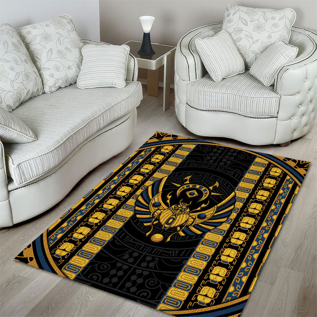 Egypt The Scarab Beetle Area Rug Winged Solar Amulet Symbol