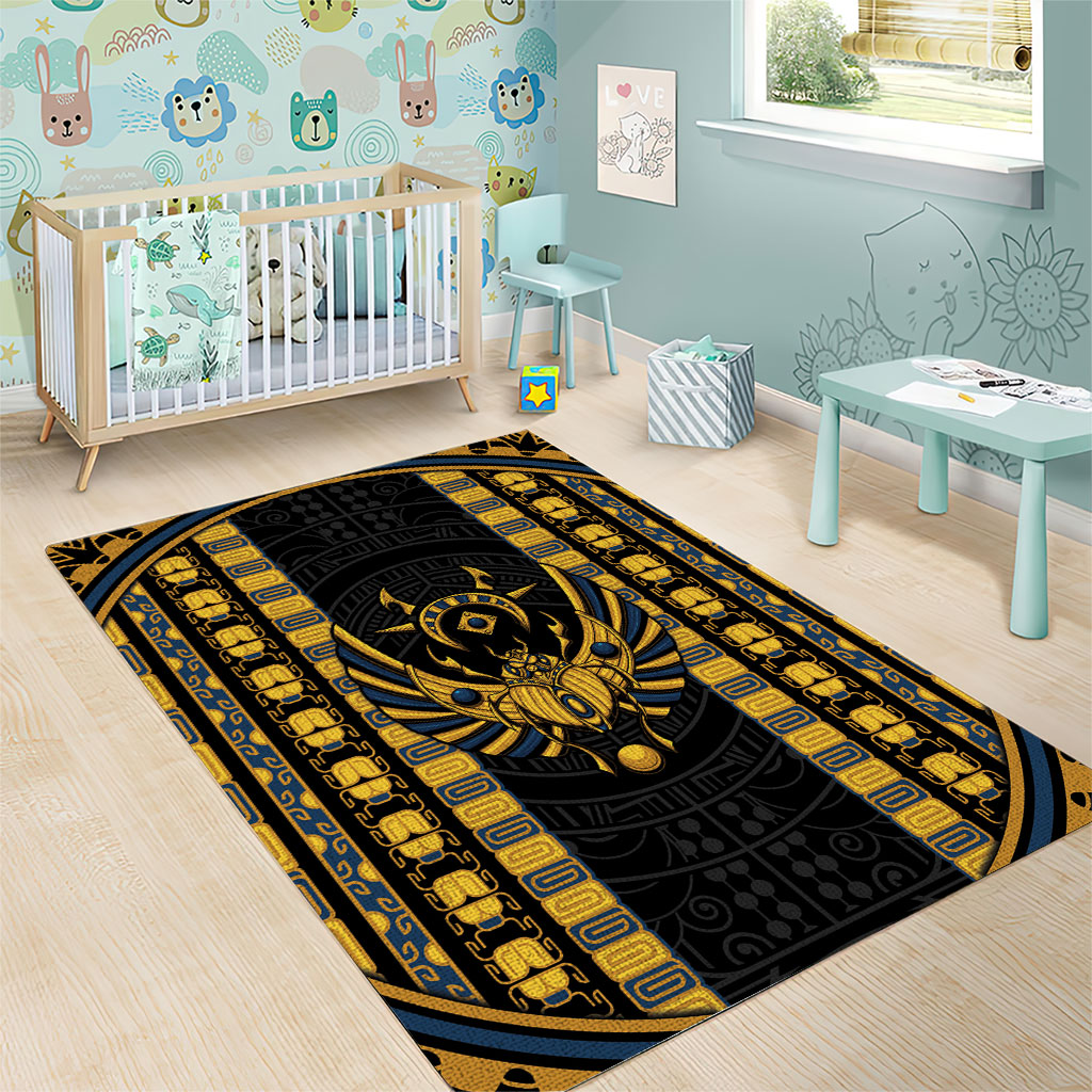 Egypt The Scarab Beetle Area Rug Winged Solar Amulet Symbol