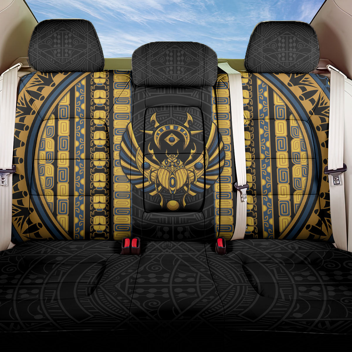 Egypt The Scarab Beetle Back Car Seat Cover Winged Solar Amulet Symbol