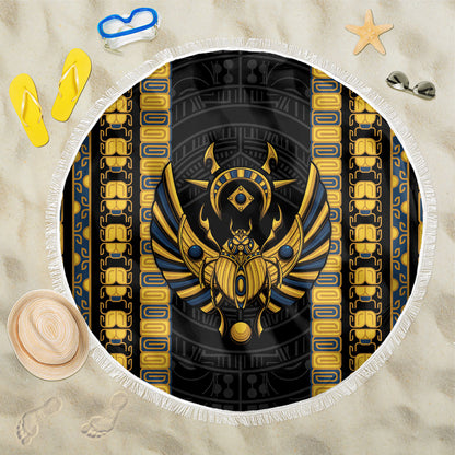 Egypt The Scarab Beetle Beach Blanket Winged Solar Amulet Symbol