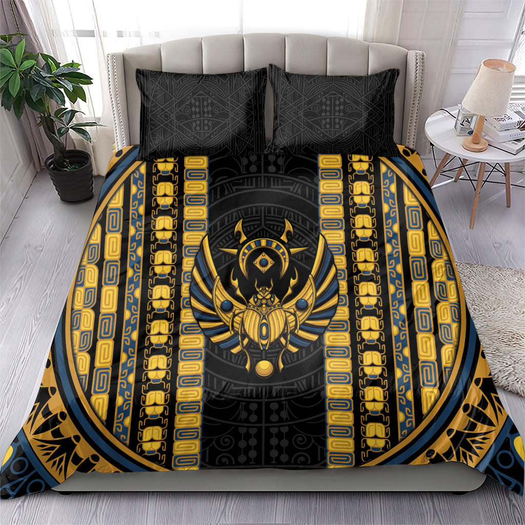 Egypt The Scarab Beetle Bedding Set Winged Solar Amulet Symbol