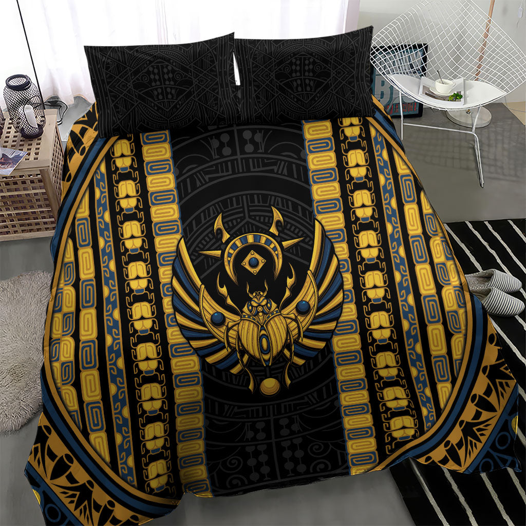 Egypt The Scarab Beetle Bedding Set Winged Solar Amulet Symbol