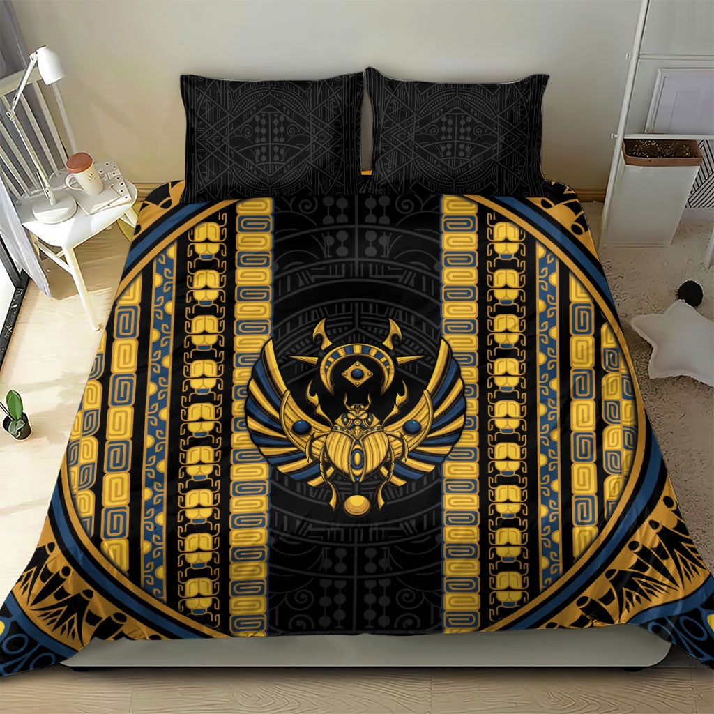 Egypt The Scarab Beetle Bedding Set Winged Solar Amulet Symbol
