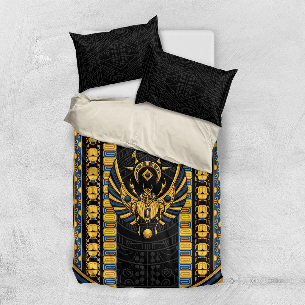 Egypt The Scarab Beetle Bedding Set Winged Solar Amulet Symbol