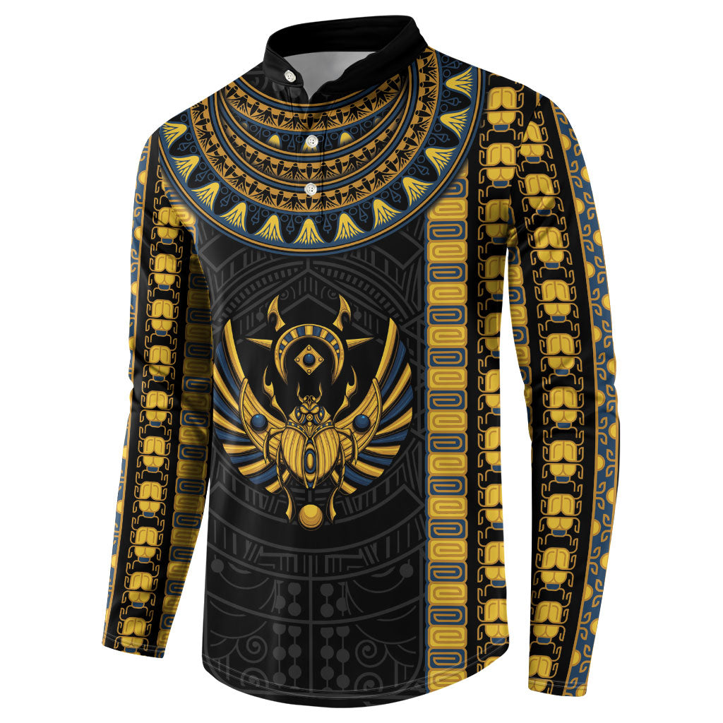 Egypt The Scarab Beetle Button Sweatshirt Winged Solar Amulet Symbol