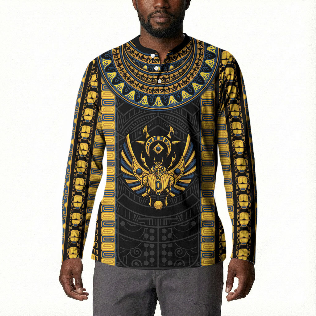 Egypt The Scarab Beetle Button Sweatshirt Winged Solar Amulet Symbol