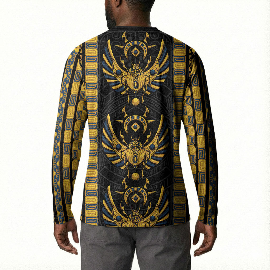 Egypt The Scarab Beetle Button Sweatshirt Winged Solar Amulet Symbol