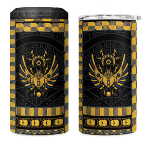 Egypt The Scarab Beetle 4 in 1 Can Cooler Tumbler Winged Solar Amulet Symbol
