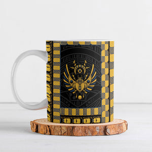 Egypt The Scarab Beetle Ceramic Mug Winged Solar Amulet Symbol