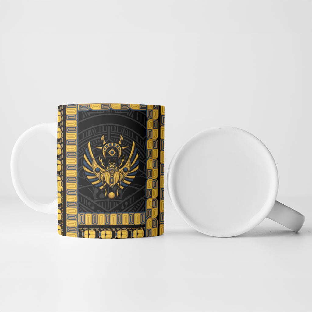Egypt The Scarab Beetle Ceramic Mug Winged Solar Amulet Symbol