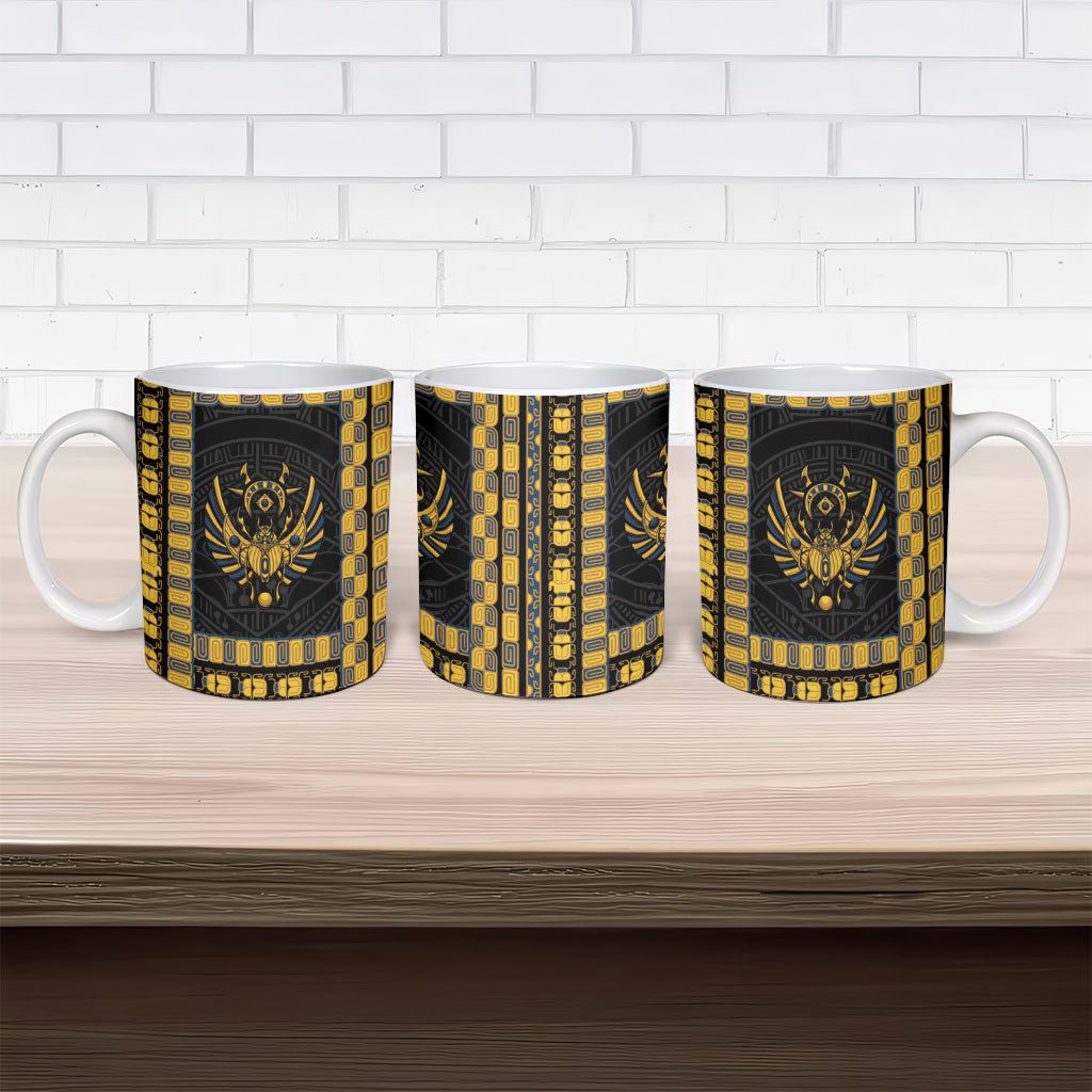 Egypt The Scarab Beetle Ceramic Mug Winged Solar Amulet Symbol