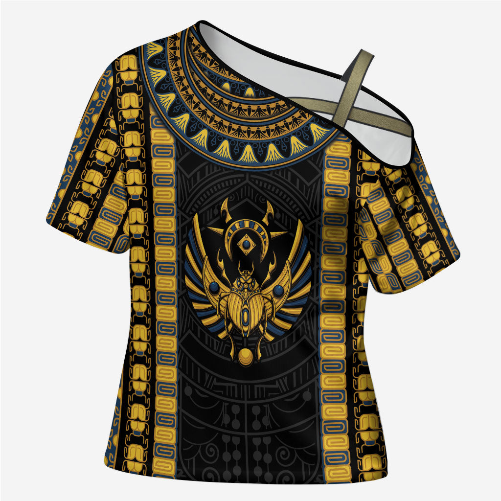 Egypt The Scarab Beetle Cross Shoulder Shirt Winged Solar Amulet Symbol