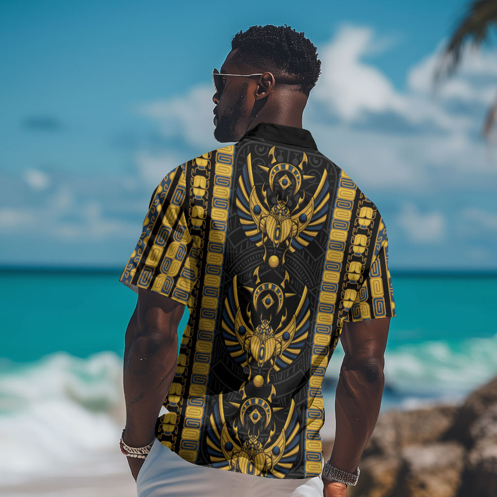 Egypt The Scarab Beetle Hawaiian Shirt Winged Solar Amulet Symbol