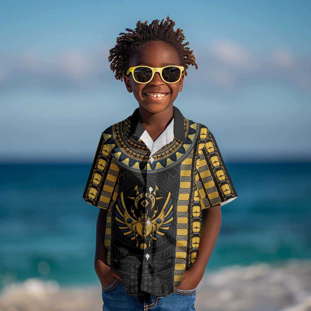 Egypt The Scarab Beetle Kid Hawaiian Shirt Winged Solar Amulet Symbol