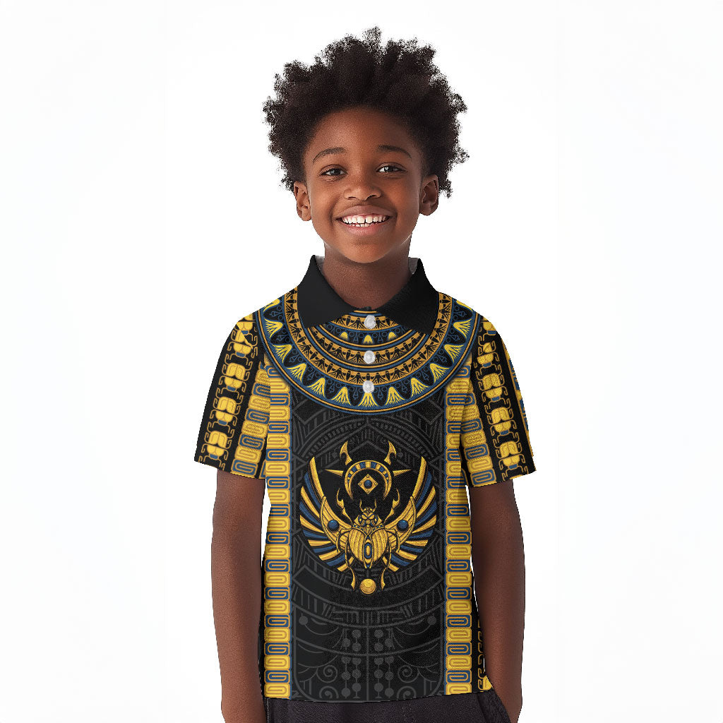 Egypt The Scarab Beetle Kid Polo Shirt Winged Solar Amulet Symbol