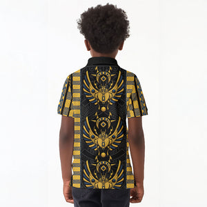 Egypt The Scarab Beetle Kid Polo Shirt Winged Solar Amulet Symbol