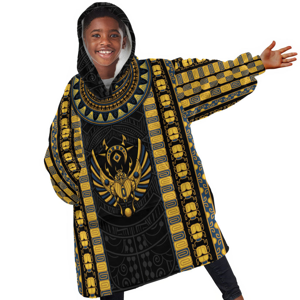 Egypt The Scarab Beetle Kid Wearable Blanket Hoodie Winged Solar Amulet Symbol