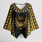 Egypt The Scarab Beetle Kimono Sleeve Blouse Winged Solar Amulet Symbol