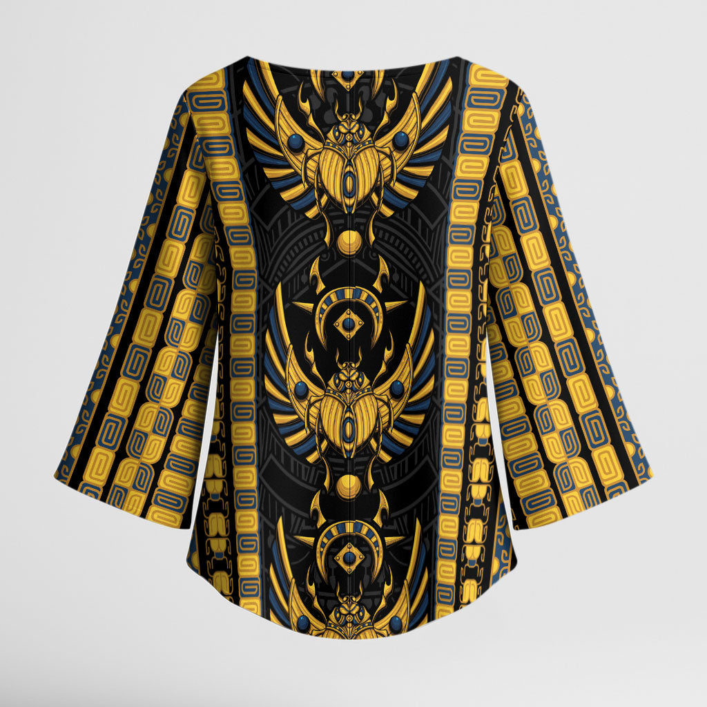 Egypt The Scarab Beetle Kimono Sleeve Blouse Winged Solar Amulet Symbol
