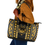 Egypt The Scarab Beetle Leather Tote Bag Winged Solar Amulet Symbol